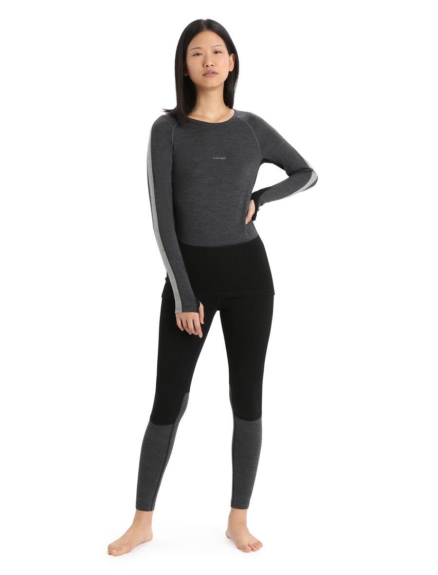 Icebreaker 200 ZoneKnit™ Merino Leggings Női Egy darab és készlet Fekete | HU 1804UZGT